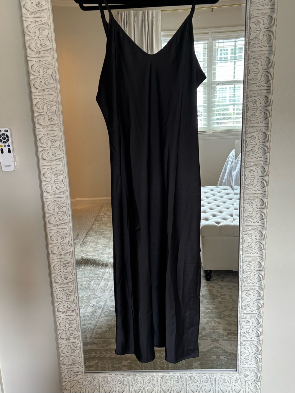 NWT Banana Republic Factory Black Slip Midi Dress